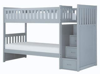 Homelegance Orion Bunk Bed w/ Reversible Step Storage in Gray B2063SB-1* image