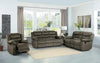 Homelegance Furniture Discus Double Reclining Sofa in Brown 9526BR-3