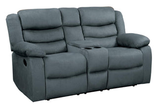 Homelegance Furniture Discus Double Reclining Loveseat in Gray 9526GY-2 image