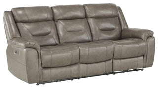 Homelegance Furniture Danio Power Double Reclining Sofa with Power Headrests in Brownish Gray 9528BRG-3PWH image