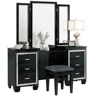 Homelegance Allura Vanity Stool in Black 1916BK-14 image