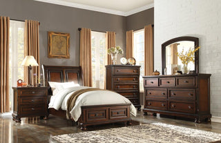 Homelegance Cumberland Queen Sleigh Platform Bed with Footboard Storage in Brown Cherry 2159-1* image