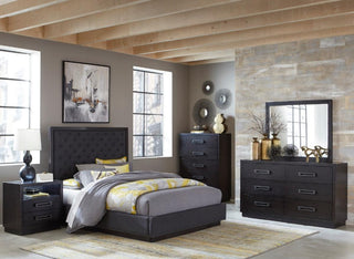 Homelegance Larchmont King Upholstered Platform Bed in Charcoal 5424K-1EK* image