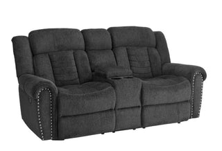 Homelegance Furniture Nutmeg Double Reclining Loveseat in Charcoal Gray 9901CC-2 image