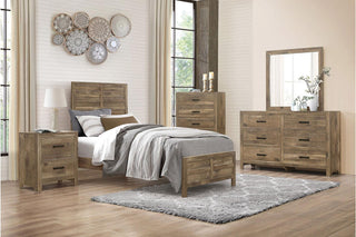 Homelegance Furniture Mandan Twin Panel Bed in Weathered Pine 1910T-1* image