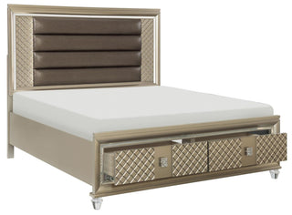 Homelegance Furniture Loudon King Platform with Storage Bed in Champagne Metallic 1515K-1EK* image