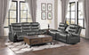 Homelegance Furniture Putnam Double Glider Reclining Loveseat in Gray 9405GY-2