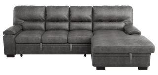 Homelegance Furniture Michigan Sectional with Pull Out Bed and Right Chaise in Dark Gray 9407DG*2RC3L image