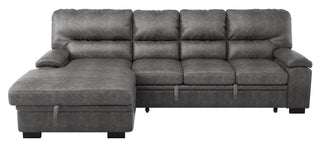 Homelegance Furniture Michigan Sectional with Pull Out Bed and Left Chaise in Dark Gray 9407DG*2LC3R image