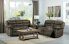 Discus Double Reclining Loveseat in Brown 9526BR-2