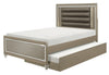 Youth Loudon Twin Platform with Trundle Bed in Champagne Metallic