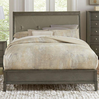 Homelegance Cotterill Queen Upholstered Sleigh Bed in Gray 1730GY-1 image