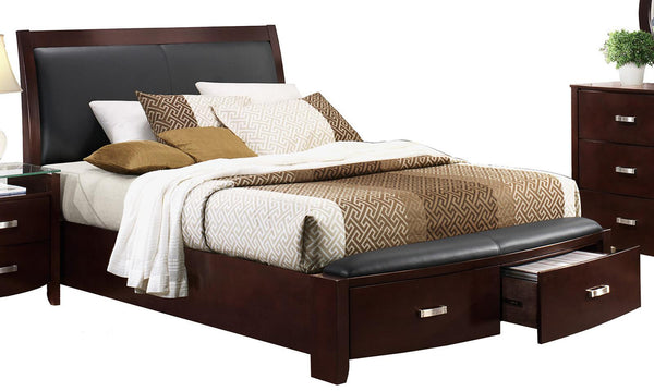 Homelegance Lyric King Sleigh Storage Bed in Dark Espresso 1737KNC-1EK image