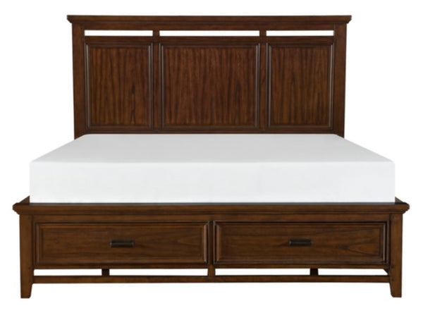 Frazier King Upholstered Storage Platform Bed in Dark Cherry 1649K-1EK*