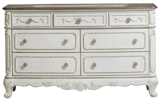 Homelegance Cinderella 7 Drawer Dresser in Antique White with Grey Rub-Through 1386NW-5 image