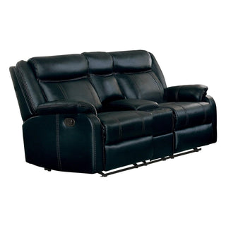 Homelegance Furniture Jude Double Glider Recliner Loveseat in Black 8201BLK-2 image