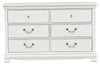 Lucida 6 Drawer Dresser in White 2039W-5