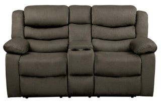 Homelegance Furniture Discus Double Reclining Loveseat in Brown 9526BR-2 image