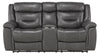 Danio Power Double Reclining Loveseat with Power Headrests in Dark Gray 9528DGY-2PWH