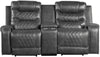 Putnam Power Double Reclining Loveseat in Gray 9405GY-2PW