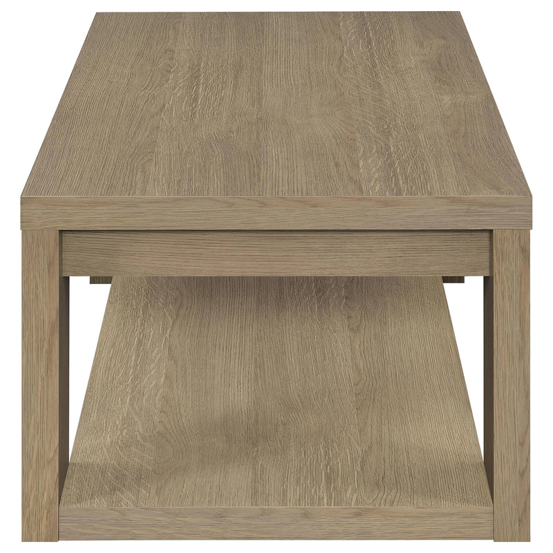 Pavone Open-Shelf Coffee and End Table Set - Latte 3-Piece Set