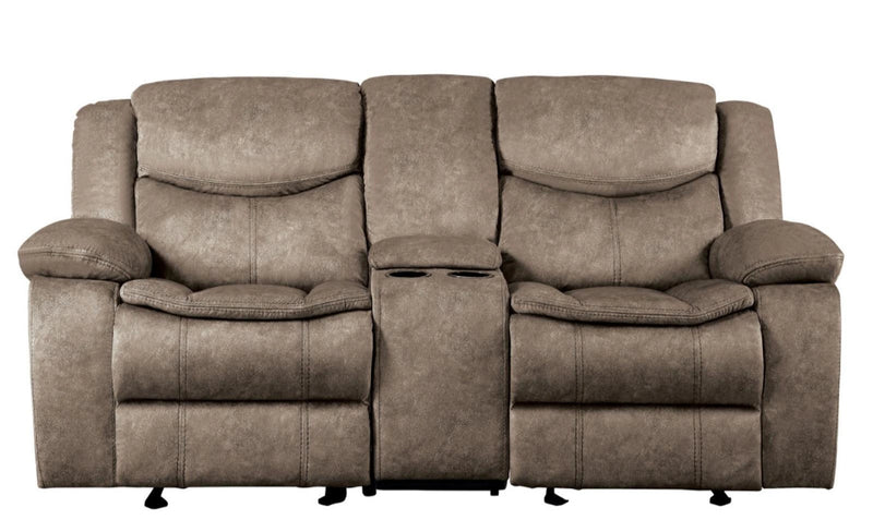 Bastrop Double Glider Reclining Loveseat in Brown 8230FBR-2