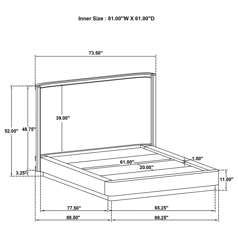 Kailani Wingback Platform Bed