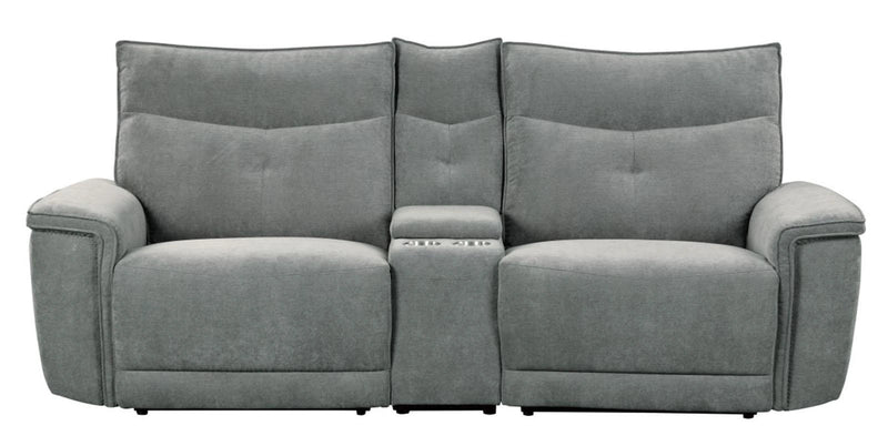 Tesoro Power Double Reclining Loveseat in Dark Gray 9509DG-2CNPWH*