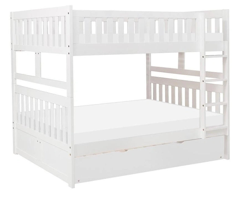 Galen Full/Full Bunk Bed w/ Storage Boxes in White B2053FFW-1*T