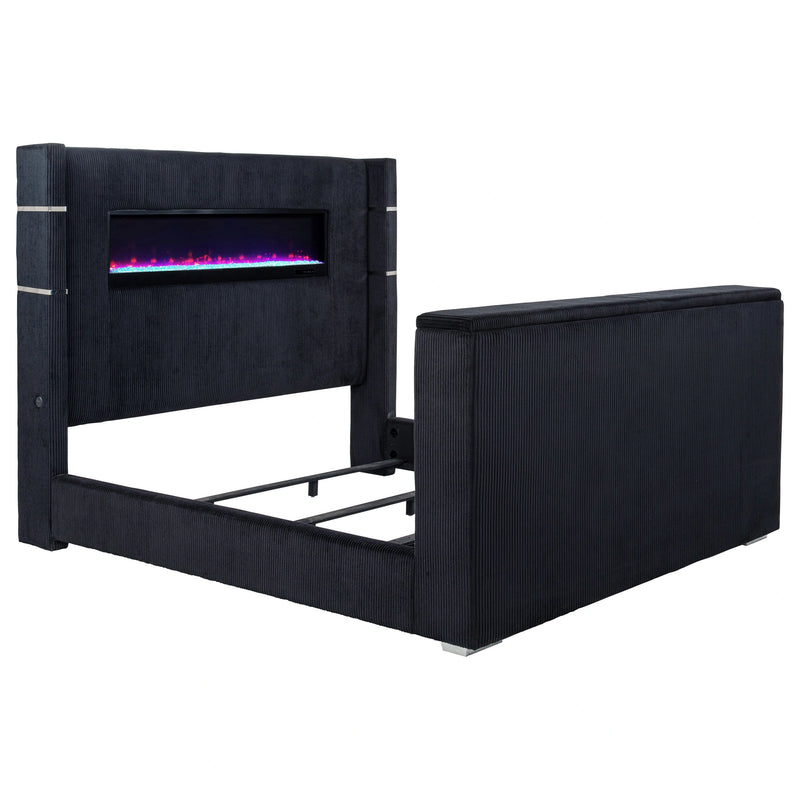 Tisdall Wingback TV Bed with Flame Visualizer