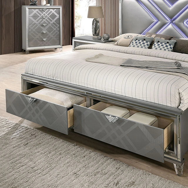 Emmeline 4 & 5 Piece Queen Bedroom Set Gray & White