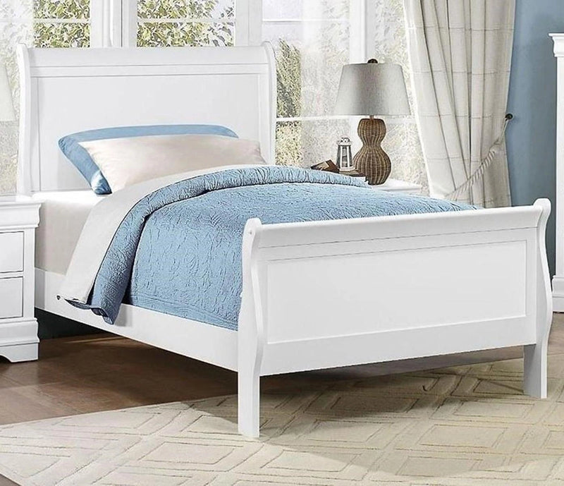 Mayville Twin Sleigh Bed in White 2147TW-1
